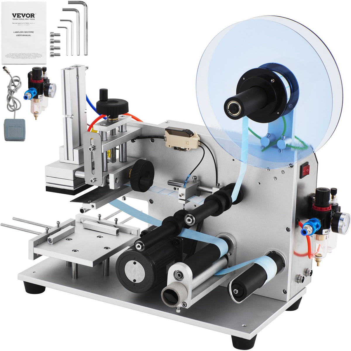 VEVOR Electric Flat Labeling Machine, 25-60pcs/min, Flat Surface Label Applicator for Cardboard Boxes/Square Bottles/Tin Cans, Labeler Suitable for Item Size Range of 4.72 x 5.9 x (0.98-3.54) inches - DDPMTBJW11GXWUYYLV1 - view 10