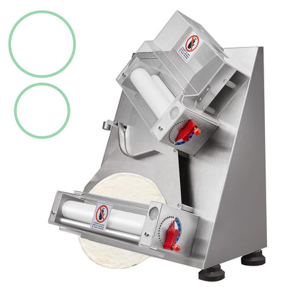 VEVOR Pizza Dough Roller Sheeter, 3-12 Inch Automatic Commercial Pizza Press, 370W Electric 260 Per Hour Dough Roller, Stainless Steel Adjustable Thickness Dough Machine, for Pasta Maker Equipment - DDPSBYMJ300MJP7MBV1 - view 1