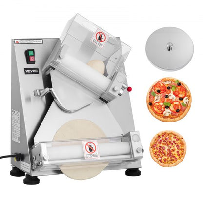 VEVOR Pizza Dough Roller Sheeter, 3-14 Inch Automatic Stainless Steel Pizza Press, Commercial Electric 370W Pasta Maker Machine, 260 pcs Per Hour, Adjustable Thickness, with Dough Press Lid - DDPSBYMJBXGY6W87L001V1 - view 2