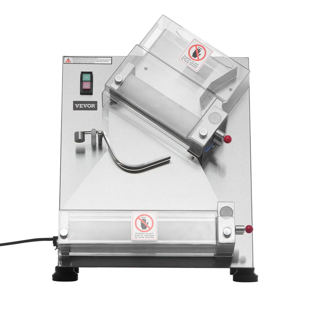 VEVOR Pizza Dough Roller Sheeter, 3-14 Inch Automatic Stainless Steel Pizza Press, Commercial Electric 370W Pasta Maker Machine, 260 pcs Per Hour, Adjustable Thickness, with Dough Press Lid - DDPSBYMJBXGY6W87L001V1 - view 10