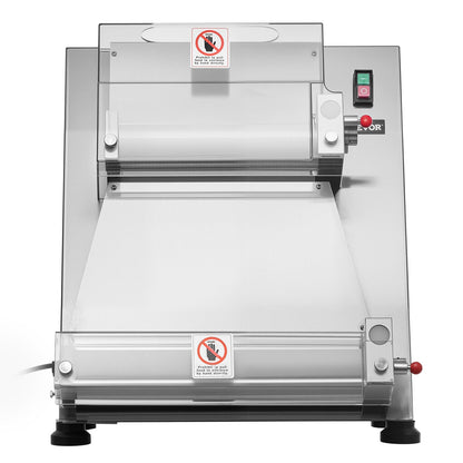 VEVOR Pizza Dough Roller Sheeter, 3-16 Inch Semi-automatic Stainless Steel Pizza Press, Commercial Electric 390W Pasta Maker Machine, 260 pcs Per Hour, Adjustable Thickness, with Dough Press Lid - DDPSBYMJBXGYOXC3A001V1 - view 10