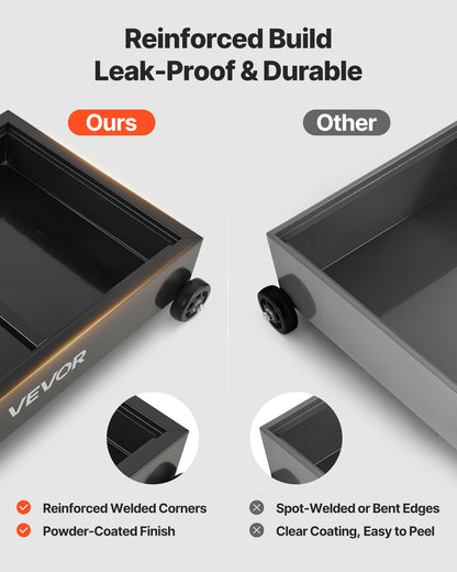 VEVOR Low Profile Oil Drain Pan, 15 Gallon Capacity, Rolling Oil Drain Pan with Electric Pump & 7.2 ft Hose, Leak-proof & Corrosion-resistant, Fit for Cars, SUVs, Trucks, Motorcycles, ATVs, Metal - DDQCPYPHS15GXFRN4001V9 - view 7