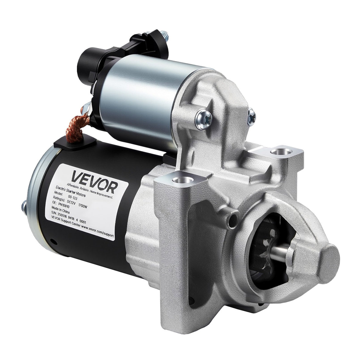 VEVOR Starter 10910, Starter Motor Replacement Compatible with Cadillac Escalade V8 6.2L 2015-2017, Chevrolet Express 2500 V6 4.3L 2018-2020, GMC V6 4.3L 2018-2022, OEM 410-48340 12645040 M000T24072 - DDQDMDPN1091J2500001V9 - view 1