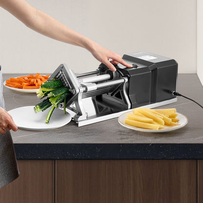 VEVOR Commercial French Fry Cutter, Stainless Steel Vegetable Fruit Chopper with 3 Replacement Blades 1/2-Inch 3/8-Inch 1/4-Inch, Electric Potato Slicer Dicer for Restaurants & Home Kitchen - DDQTJ40W3J12F37KF001V1 - view 9
