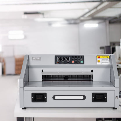 VEVOR Electric Paper Cutter, 300W Heavy Duty Paper Cutter Machine 11.8 in / 330 mm Cutting Width, 1.5 in / 38 mm Cutting Thickness, Electric Guillotine Trimmer with Casters & Infrared Function - DDQZJEKDD33096MIQ001V1 - view 9
