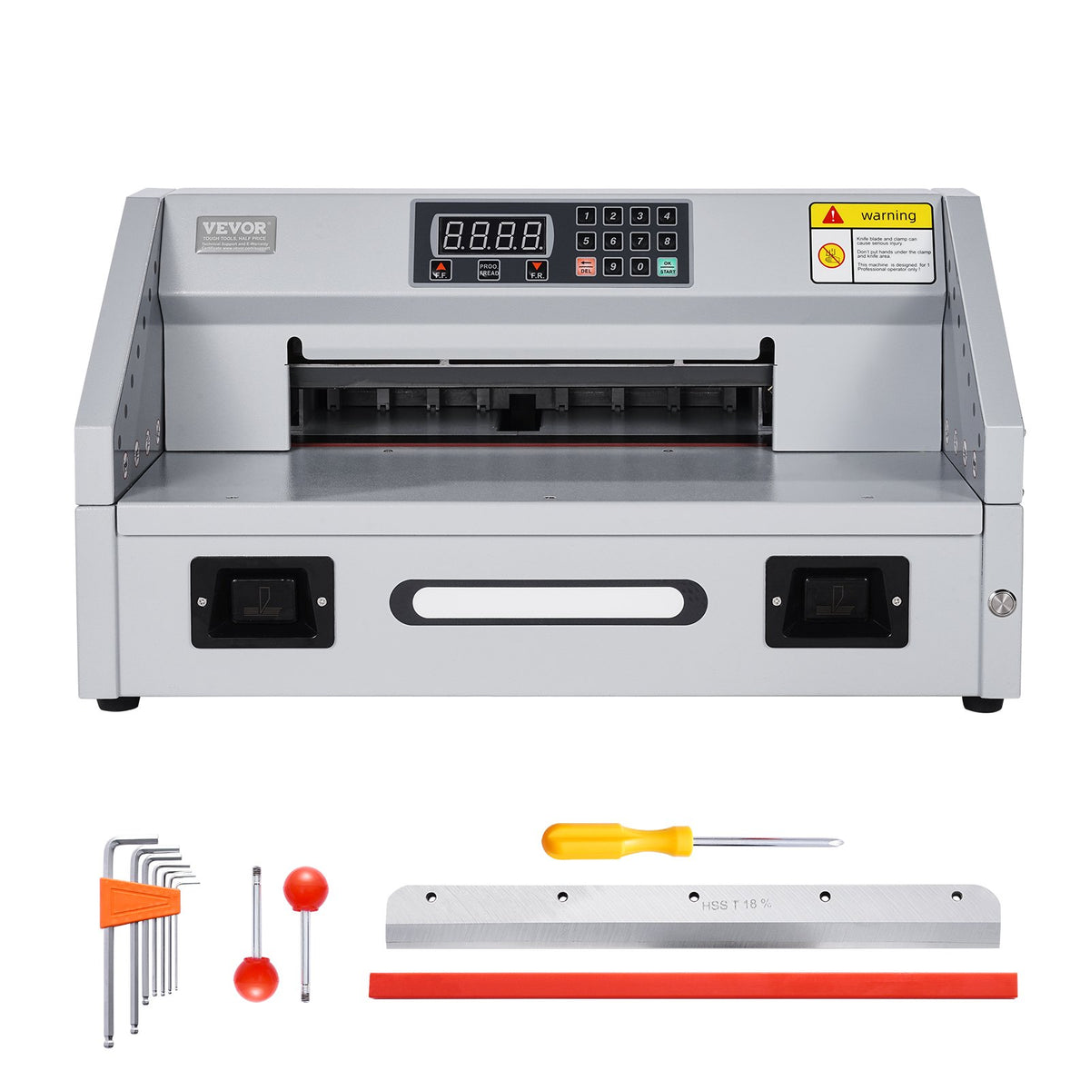 VEVOR Electric Paper Cutter, 300W Heavy Duty Paper Cutter Machine 11.8 in / 330 mm Cutting Width, 1.5 in / 38 mm Cutting Thickness, Electric Guillotine Trimmer with Casters & Infrared Function - DDQZJEKDD33096MIQ001V1 - view 10