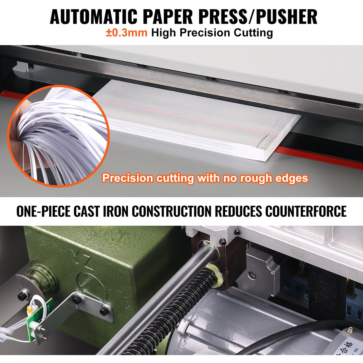 VEVOR Electric Hydraulic Paper Cutter, Heavy Duty Paper Cutter Machine, 1.57 in / 40 mm Cutting Thickness, 18 in / 457.2 mm Cutting Width, Industrial Paper Trimmer with Button Control - DDQZJEKDD450843OA001V1 - view 5
