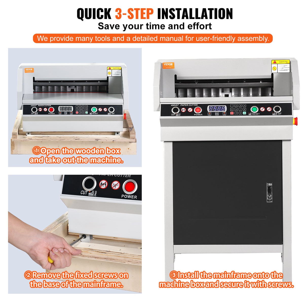 VEVOR Electric Hydraulic Paper Cutter, Heavy Duty Paper Cutter Machine, 1.57 in / 40 mm Cutting Thickness, 18 in / 457.2 mm Cutting Width, Industrial Paper Trimmer with Button Control - DDQZJEKDD450843OA001V1 - view 7