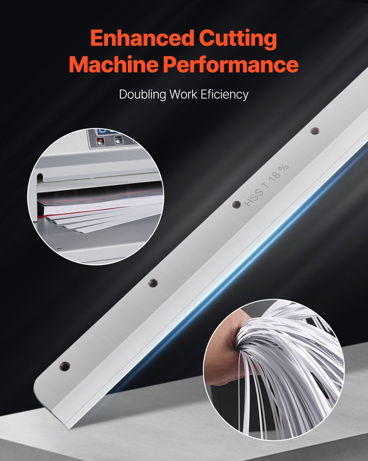 VEVOR Paper Cutter Blade, Heavy Duty Steel Blade Replacement Suitable for Professional Cutter E330D/E330S, Paper Trimmer Machine Spare Blade,585 x 44 x 6 mm - DDQZJEKDP330H0PP8001V0 - view 7