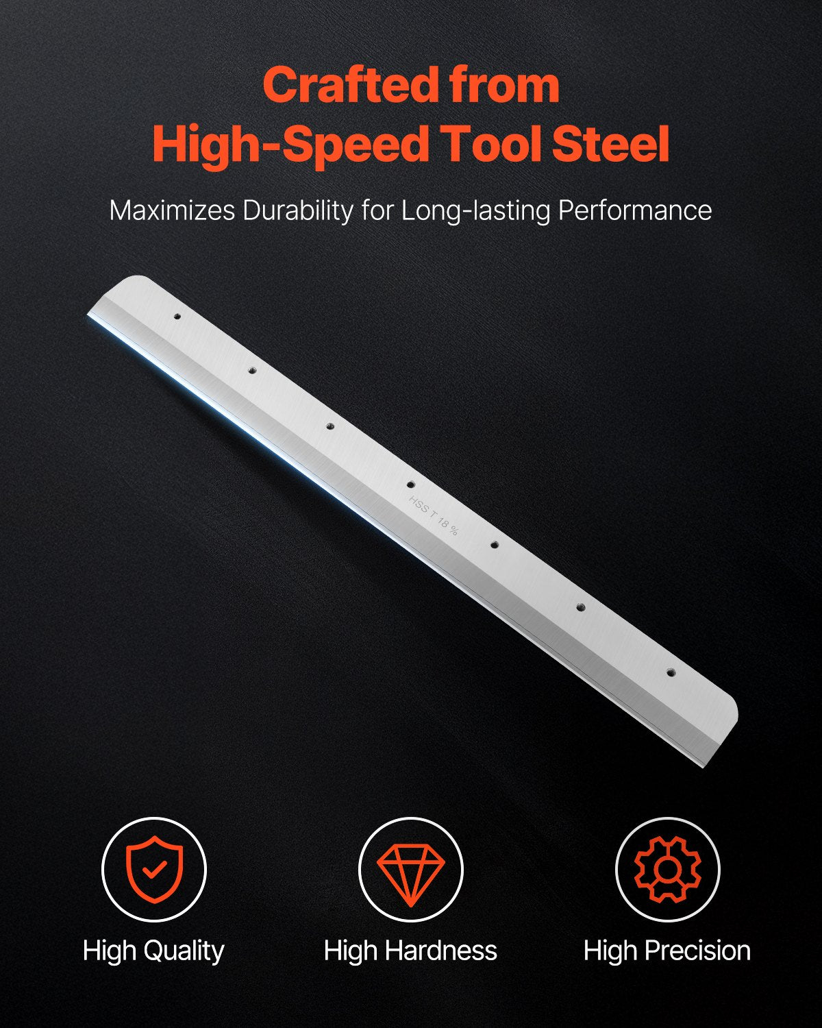 VEVOR Paper Cutter Blade, Heavy Duty Steel Blade Replacement Suitable for Professional Cutter E490T, Paper Trimmer Machine Spare Blade,560 x 56 x 8 mm - DDQZJEKDP490WMZ36001V0 - view 3
