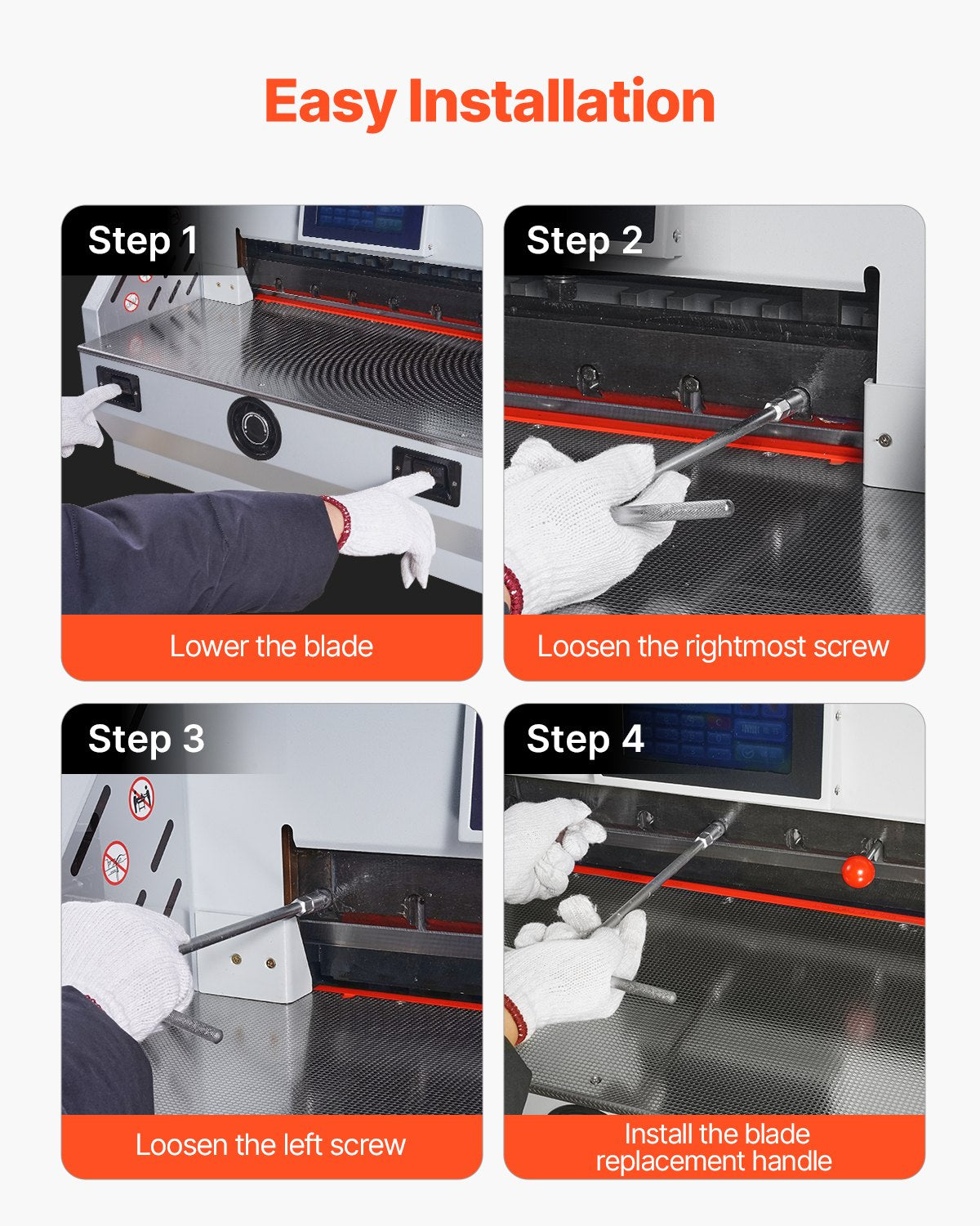 VEVOR Paper Cutter Blade, Heavy Duty Steel Blade Replacement Suitable for Professional Cutter E490T, Paper Trimmer Machine Spare Blade,560 x 56 x 8 mm - DDQZJEKDP490WMZ36001V0 - view 6
