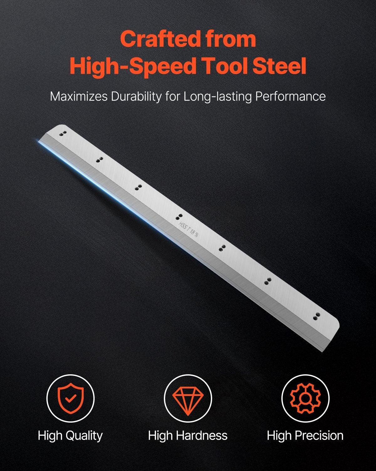 VEVOR Paper Cutter Blade, Heavy Duty Steel Blade Replacement Suitable for Professional Cutter H670TV7, Paper Trimmer Machine Spare Blade,800 x 76 x 10 mm - DDQZJEKDP80M4312G001V0 - view 3