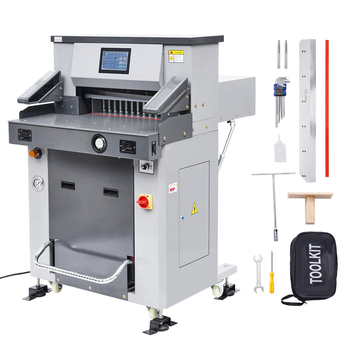 VEVOR Electric Hydraulic Paper Cutter, 2500W Heavy Duty Paper Cutter Machine 20.2 in/515 mm Cutting Width, 3.1 in/80 mm Cutting Thickness, Electric Guillotine Trimmer with Casters & Infrared Function - DDQZJEKYY5205M6AP001V1 - view 1