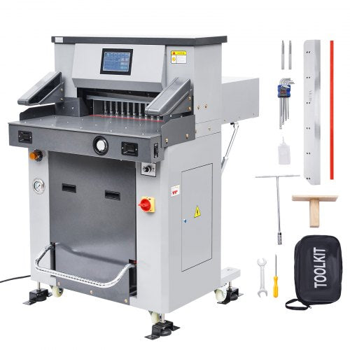 VEVOR Electric Hydraulic Paper Cutter, 2500W Heavy Duty Paper Cutter Machine 20.2 in/515 mm Cutting Width, 3.1 in/80 mm Cutting Thickness, Electric Guillotine Trimmer with Casters & Infrared Function - DDQZJEKYY5205M6AP001V1 - view 2