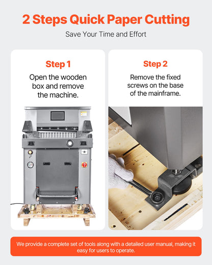 VEVOR Electric Hydraulic Paper Cutter, 2500W Heavy Duty Paper Cutter Machine 20.2 in/515 mm Cutting Width, 3.1 in/80 mm Cutting Thickness, Electric Guillotine Trimmer with Casters & Infrared Function - DDQZJEKYY5205M6AP001V1 - view 7