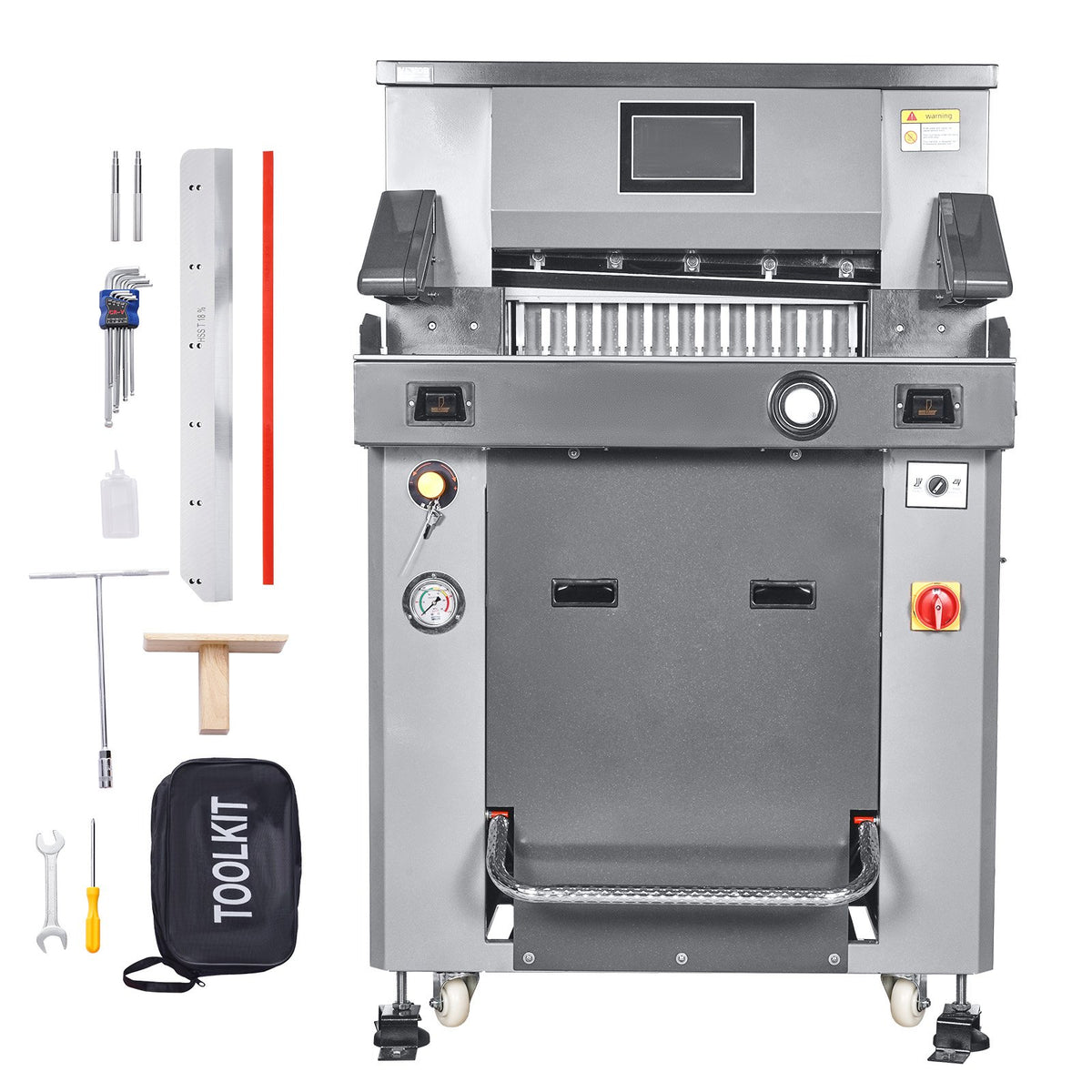 VEVOR Electric Hydraulic Paper Cutter, 2500W Heavy Duty Paper Cutter Machine 20.2 in/515 mm Cutting Width, 3.1 in/80 mm Cutting Thickness, Electric Guillotine Trimmer with Casters & Infrared Function - DDQZJEKYY5205M6AP001V1 - view 10