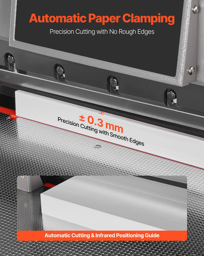 VEVOR Electric Paper Cutter, Metal Programmable Paper Cutter Machine, 17.99 inch Cutting Width, 2.28 inch Cutting Thickness, Electric Hydraulic Guillotine Trimmer with Infrared Function & Spare Blade - DDQZJSKBCKDDWXZSU001V1 - view 5