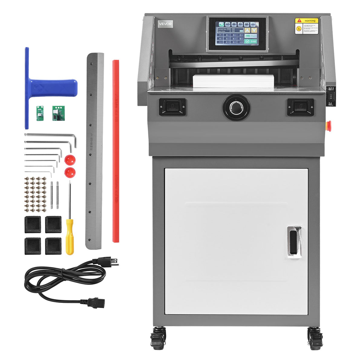 VEVOR Electric Paper Cutter, Metal Programmable Paper Cutter Machine, 17.99 inch Cutting Width, 2.28 inch Cutting Thickness, Electric Hydraulic Guillotine Trimmer with Infrared Function & Spare Blade - DDQZJSKBCKDDWXZSU001V1 - view 10