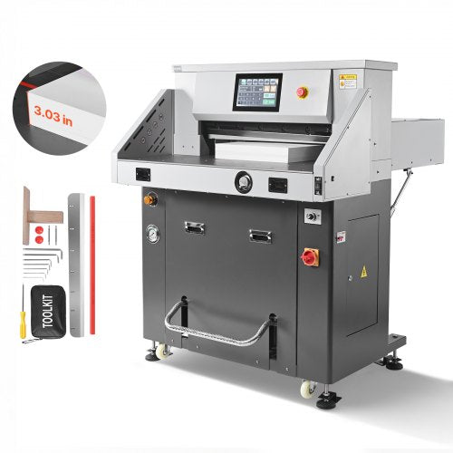 VEVOR Electric Paper Cutter, Metal Hydraulic Paper Cutter Machine, 28 inch Cutting Width, 3.03 inch Cutting Thickness, Large Size Electric Guillotine Trimmer with Infrared Function and Spare Blade - DDQZJSKYYQZJ7MC5P001V1 - view 2