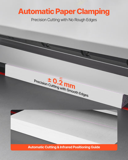 VEVOR Electric Paper Cutter, Metal Hydraulic Paper Cutter Machine, 28 inch Cutting Width, 3.03 inch Cutting Thickness, Large Size Electric Guillotine Trimmer with Infrared Function and Spare Blade - DDQZJSKYYQZJ7MC5P001V1 - view 5