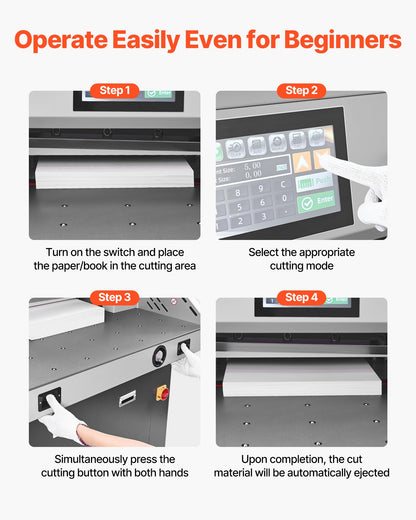 VEVOR Electric Paper Cutter, Metal Hydraulic Paper Cutter Machine, 28 inch Cutting Width, 3.03 inch Cutting Thickness, Large Size Electric Guillotine Trimmer with Infrared Function and Spare Blade - DDQZJSKYYQZJ7MC5P001V1 - view 7