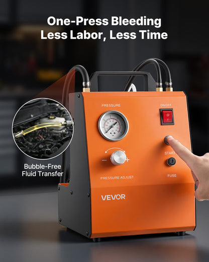 VEVOR Electric Brake Bleeder Kit, 120V Automatic Brake Fluid Bleeding Kit with 7 Master Cylinder Adapters & Dual Power Supplies, 0.6 - 3 Bar Brake Pressure Bleeder Pump Fits Most Passenger Vehicles - DDSCCYGHTJMGPAR1C002V1 - view 3