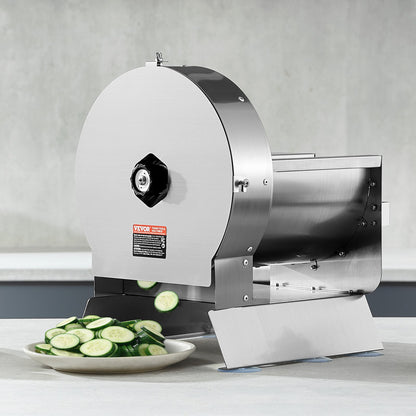 VEVOR Electric Vegetable Slicer, 0-0.5"/0-12mm Thickness Adjustable Commercial Slicer Machine, Convertible to Manual, Stainless Steel Food Cutter Slicing Machine, for Potato, Lemon, Tomato, Apple - DDSCQPJBXG00D1ME3V1 - view 9
