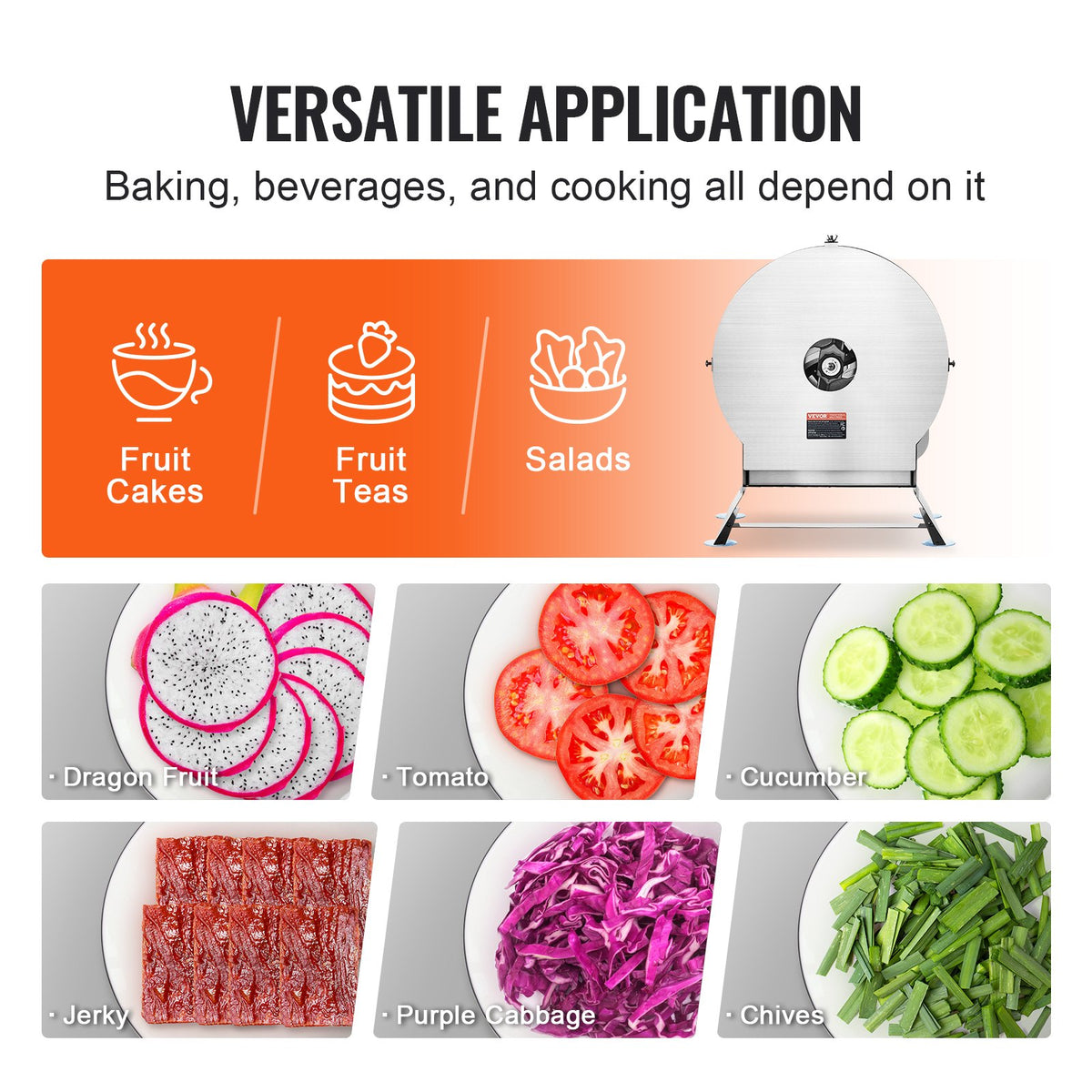 VEVOR Electric Vegetable Slicer, 0-0.5"/0-12mm Thickness Adjustable Commercial Slicer Machine, Convertible to Manual, Stainless Steel Food Cutter Slicing Machine, Large Feed Port for Potato, Tomato - DDSCQPJBXG133TSLKV1 - view 7