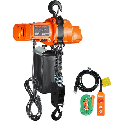 VEVOR Electric Chain Hoist, 2200 lbs Load Capacity, 10 ft Lifting Height, 6.9 ft/min Speed, 120V, Single Phase Overhead Crane with Chain, 10 ft Wired Remote Control for Garage, Shop, Hotel, and Home - DDSHLHLDXD11P0U2TV1 - view 1