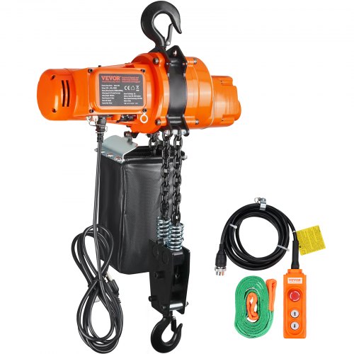 VEVOR Electric Chain Hoist, 2200 lbs Load Capacity, 10 ft Lifting Height, 6.9 ft/min Speed, 120V, Single Phase Overhead Crane with Chain, 10 ft Wired Remote Control for Garage, Shop, Hotel, and Home - DDSHLHLDXD11P0U2TV1 - view 2