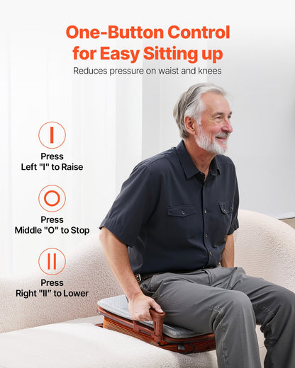 VEVOR Electric Seat Assist Lifting Cushion, 200lb Capacity, up to 34° Chair Lift Assist Device, with One-Button Control & Dual Power Options, Portable Lifting Seat with Carry Handle, for Sofa Bed Car - DDSJQBQSJZD4S4KD5001V1 - view 3