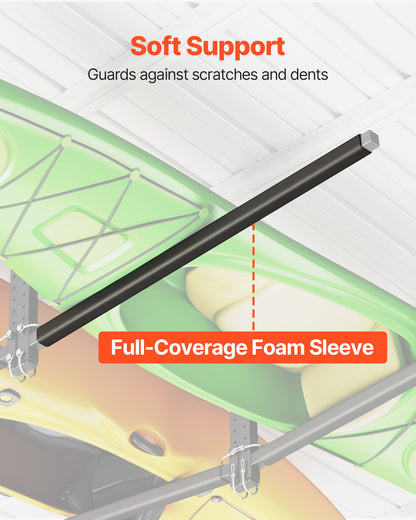 VEVOR Kayak Storage Rack for 2 Kayaks, Holds Up to 250 lbs, Heavy Duty Adjustable Ceiling Rack for Garage Ceiling Mount, Overhead Garage Storage Hanger for Canoe, Ladder, SUP, Surfboard & Paddleboard - DDSPHTZJ2S00BED1F001V0 - view 6