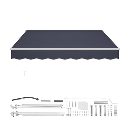 VEVOR Electric Retractable Awning, 9.8' x 8.2' Motorized Patio Awning, Sunshade Shelter with Remote Controller & Manual Crank Handle, Waterproof Polyester Fabric for Outdoor Deck, Balcony, Yard, Gray - DDSSSZYPDDSD74DRR001V1 - view 10