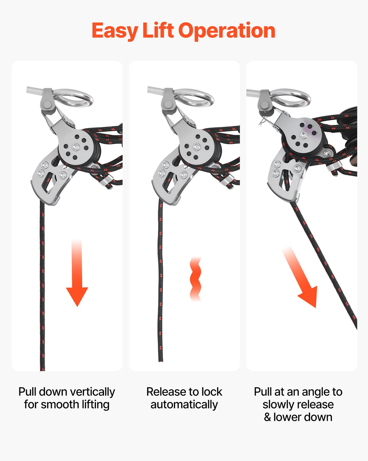 VEVOR Hard Top Remover Lift, 220 lbs, Jeep Hardtop Removal Storage Roof Hoist with Anti-Drop System, Easy One-Person Operation, Supports 8-16 in Ceiling, for 2-Door & 4-Door Jeep Wrangler JK JL & Ford - DDSYDCXXTSDS7R617001V0 - view 7