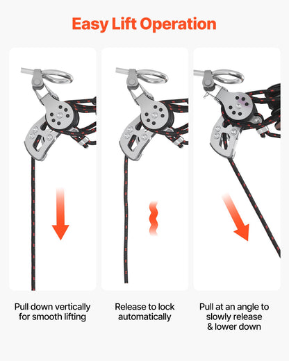 VEVOR Hard Top Remover Lift, 220 lbs, Jeep Hardtop Removal Storage Roof Hoist with Anti-Drop System, Easy One-Person Operation, Supports 8-16 in Ceiling, for 2-Door & 4-Door Jeep Wrangler JK JL & Ford - DDSYDCXXTSDS7R617001V0 - view 7
