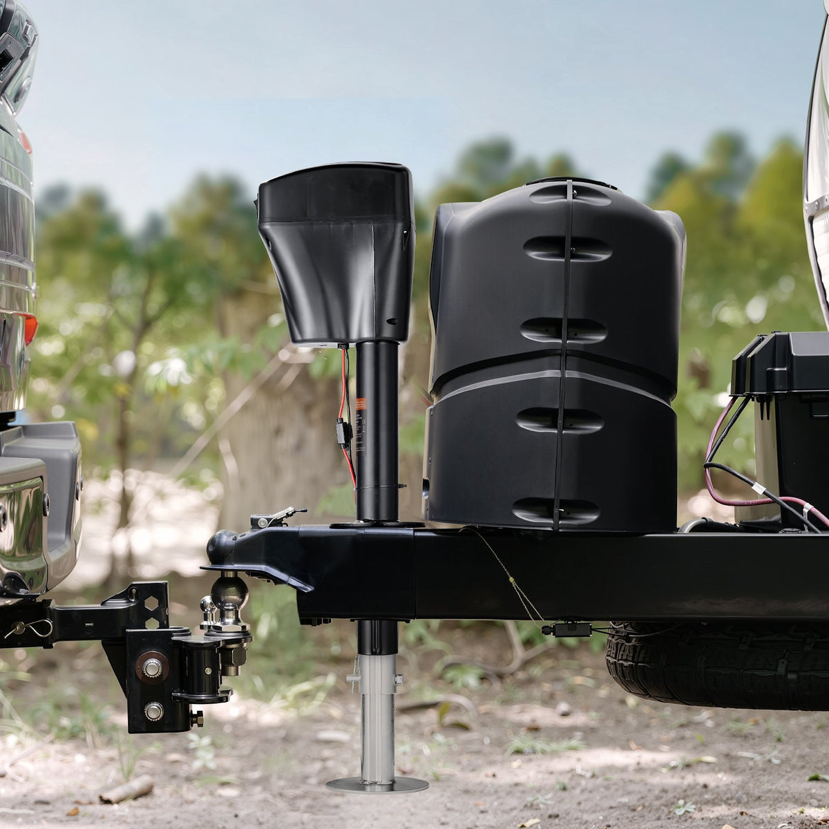 VEVOR Electric Trailer Jack, 5000 lbs, Heavy Duty RV Electric Power Tongue Jack with 2 Way Connector, Manual Crank Handle & Weatherproof Jack Cover, 10"-28.3" Lift, for RVs, Trailers & Campers, Black - DDTCQJDDDKCG9J9JZV9 - view 9