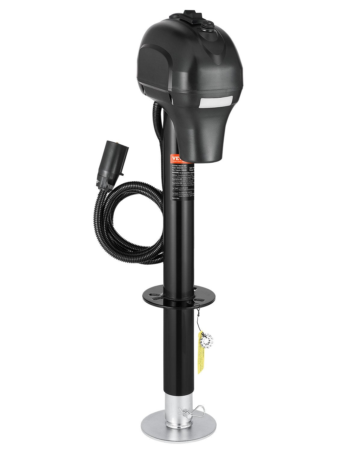 VEVOR Electric Trailer Jack, 3500 lbs, Heavy Duty RV Electric Power Tongue Jack with 7-pin Connector, Manual Crank Handle & Weatherproof Jack Cover, 9.5"-27.5" Lift, for Trailers, Campers & RVs, Black - DDTCQJDDDKCG9JIPZV9 - view 1