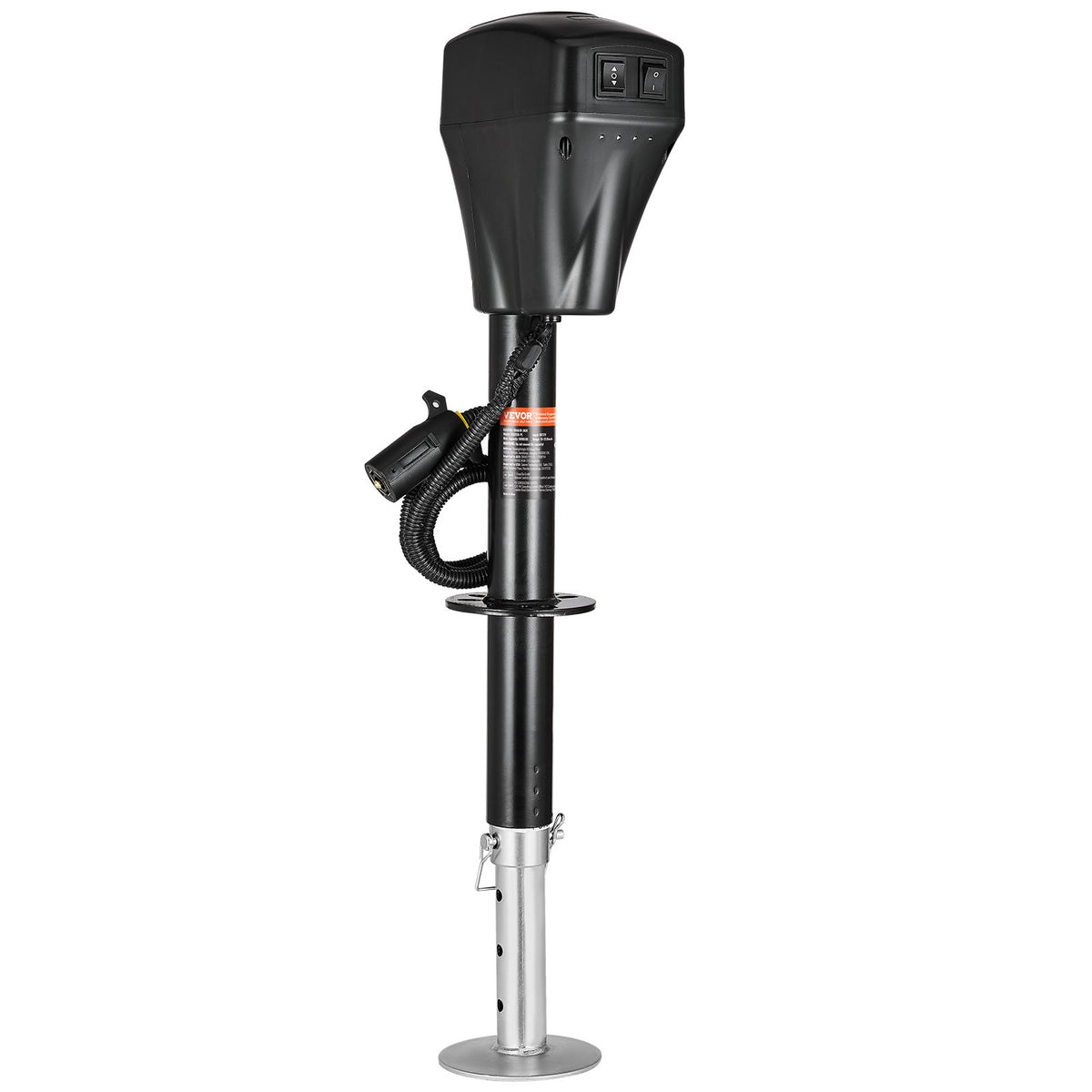 VEVOR Electric Trailer Jack, 5000 lbs, Heavy Duty RV Electric Power Tongue Jack with 7-pin Connector, Manual Crank Handle & Weatherproof Jack Cover, 10"-28.3" Lift, for Trailers, Campers & RVs, Black - DDTCQJDDDKCGXMS1PV9 - view 10