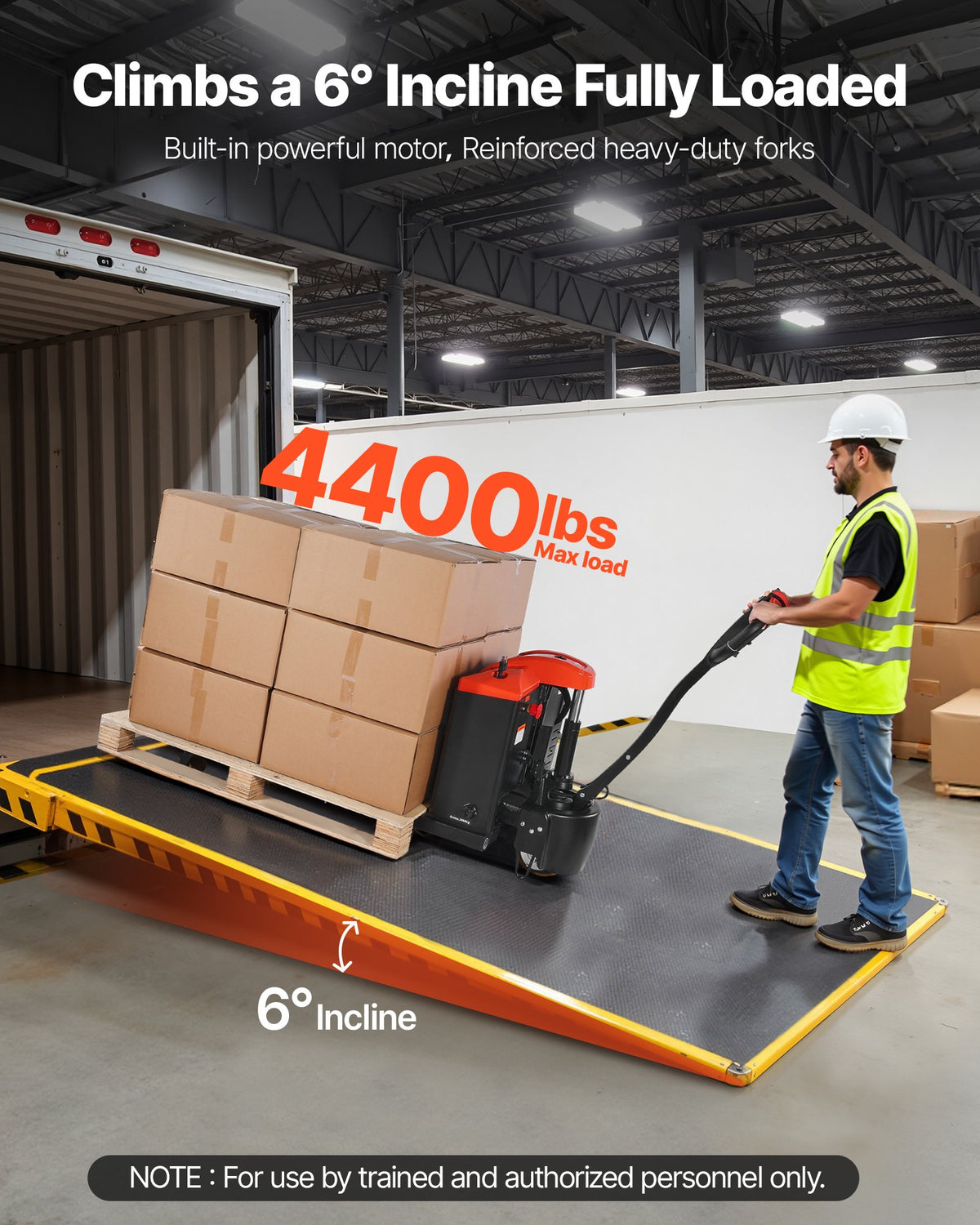 VEVOR Electric Pallet Jack, 4400 lbs Load Capacity, Lithium Battery Powered Pallet Jack Truck with 48L x 27W Inch Forks for Material Handling, Suitable for Warehouse, Supermarket, Manufacturing - DDTPTC48INCHOSXDG001V1 - view 3