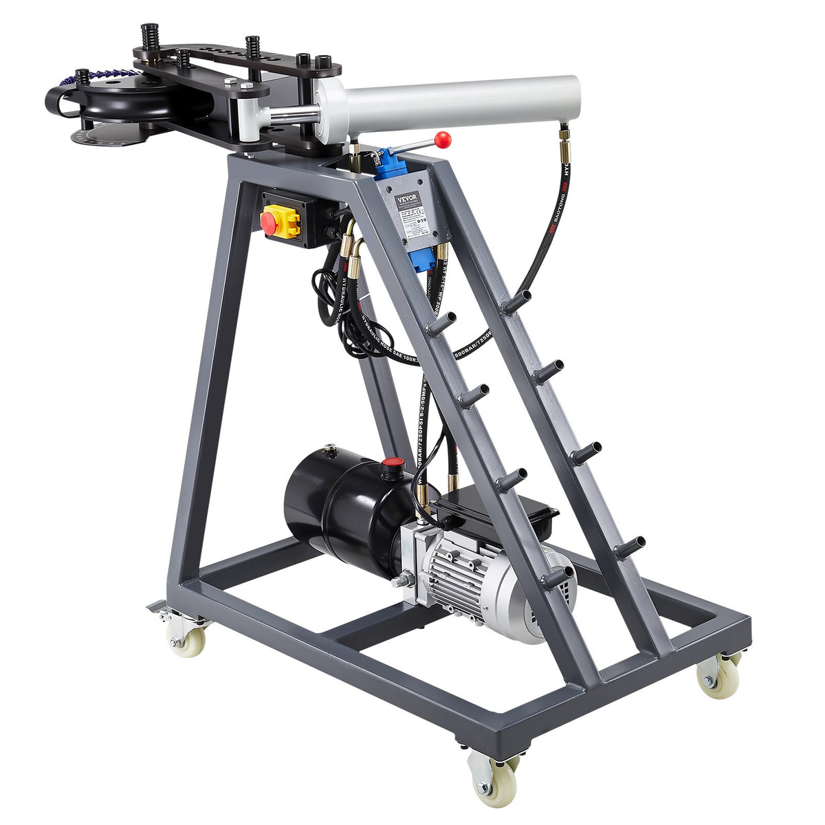 VEVOR Electric Tube Bending Machine, 750W Electric Tubing Bender with 6L Hydraulic Cylinder, Movable Pipe Bender Machine with 3 Dies & 180° Max Bending Angle, Suitable for 1", 1-1/2", 1-3/4" Pipes - DDWGJ342INCHL90N3V1 - view 10