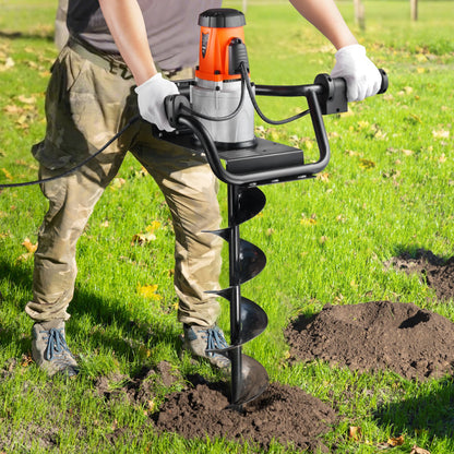 VEVOR Electric Post Hole Digger, 5.71 in Auger Bit with 1500W Powerful Motor, 140 RPM Alloy Steel Earth Auger Drill Bit with 10.24 in Extension Rod, for Post Hole Digging, Drilling & Tree Planting - DDWKJCS1500W05UJP001V1 - view 9
