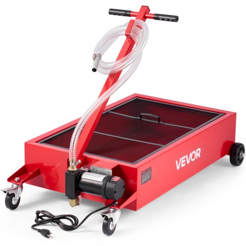 VEVOR Low Profile Oil Drain Pan, 17 Gallon Capacity, Rolling Oil Drain Pan with Electric Pump, 7.2 ft Hose & T Folding Handle, Leak-proof & Corrosion-resistant, Fit for Cars, SUVs, Trucks, ATVs, Red - DDWSPYCJS17GVV6GY001V1 - view 2