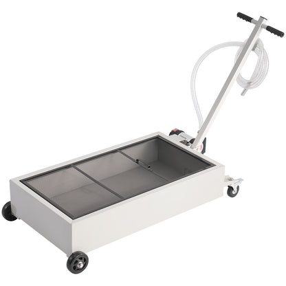 VEVOR Low Profile Oil Drain Pan, 20 Gallon Capacity, Rolling Oil Drain Pan with Electric Pump, 7.2 ft Hose & T Folding Handle, Leak-proof & Corrosion-resistant, Fit for Cars, SUVs, Trucks, ATVs, White - DDWSPYCJS20GU6P3W001V1 - view 10