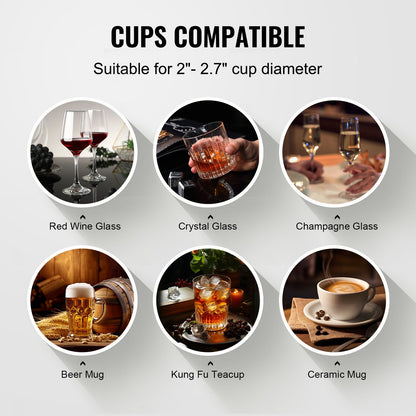 VEVOR Electric Commercial Glass Washer, 5-Brush Bar Glass Cleaner, 1200 Cups/Hour Wine Glass Cleaning Machine, Bar Glass Washer for Champagne Glasses, Beer Cups, Mugs, Perfect for Bars and Cafes - DDXBJZLDJFS50V18ZV1 - view 4
