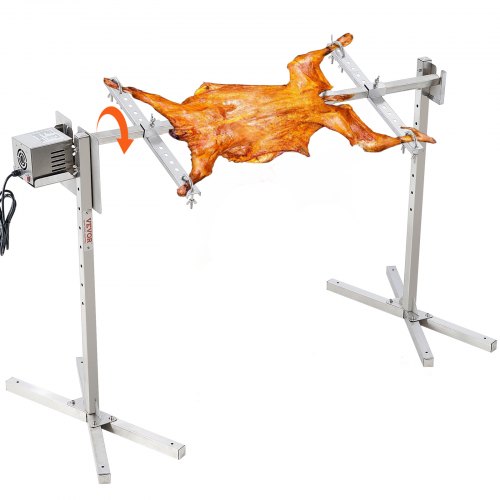 VEVOR Electric BBQ Rotisserie Grill Kit, 46 Inch 90 lbs Capacity, Automatic 42W Motor Height Adjustable Universal Roaster Stand, Stainless Steel Grilling Kit, Spit Rod with Heat Shield for Pig Lamb - DDXZKJ46INCHG2DVEV1 - view 2