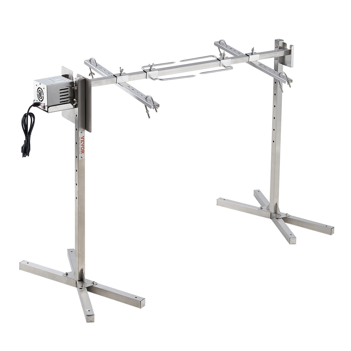 VEVOR Electric BBQ Rotisserie Grill Kit, 46 Inch 132 lbs Capacity, Automatic 52W Motor Height Adjustable Universal Roaster Stand, Stainless Steel Grilling Kit, Spit Rod with Heat Shield for Pig Lamb - DDXZKJ46INCHWG8VJV1 - view 10
