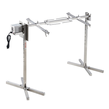 VEVOR Electric BBQ Rotisserie Grill Kit, 46 Inch 132 lbs Capacity, Automatic 52W Motor Height Adjustable Universal Roaster Stand, Stainless Steel Grilling Kit, Spit Rod with Heat Shield for Pig Lamb - DDXZKJ46INCHWG8VJV1 - view 10