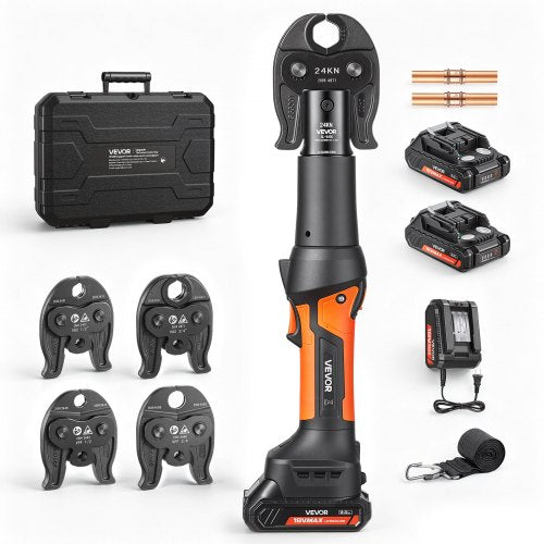 VEVOR 18V Press Tool with 4 Jaws for 1/2" 3/4" VUS Copper & VPF PEX Pipes, 24KN Compact Pipe Crimping Tool Kit, Compatible with ProPress & PureFlow  - with 2pcs 2AH Battery, Fast Charger & Toolbox - DDYJGJYYZTSJVWXGI001V1 - view 2
