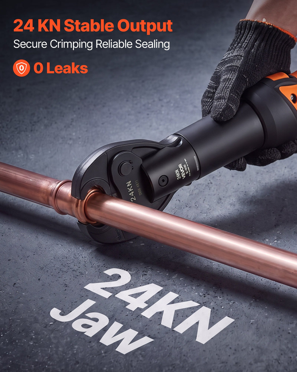 VEVOR 18V Press Tool with 4 Jaws for 1/2" 3/4" VUS Copper & VPF PEX Pipes, 24KN Compact Pipe Crimping Tool Kit, Compatible with ProPress & PureFlow  - with 2pcs 2AH Battery, Fast Charger & Toolbox - DDYJGJYYZTSJVWXGI001V1 - view 4