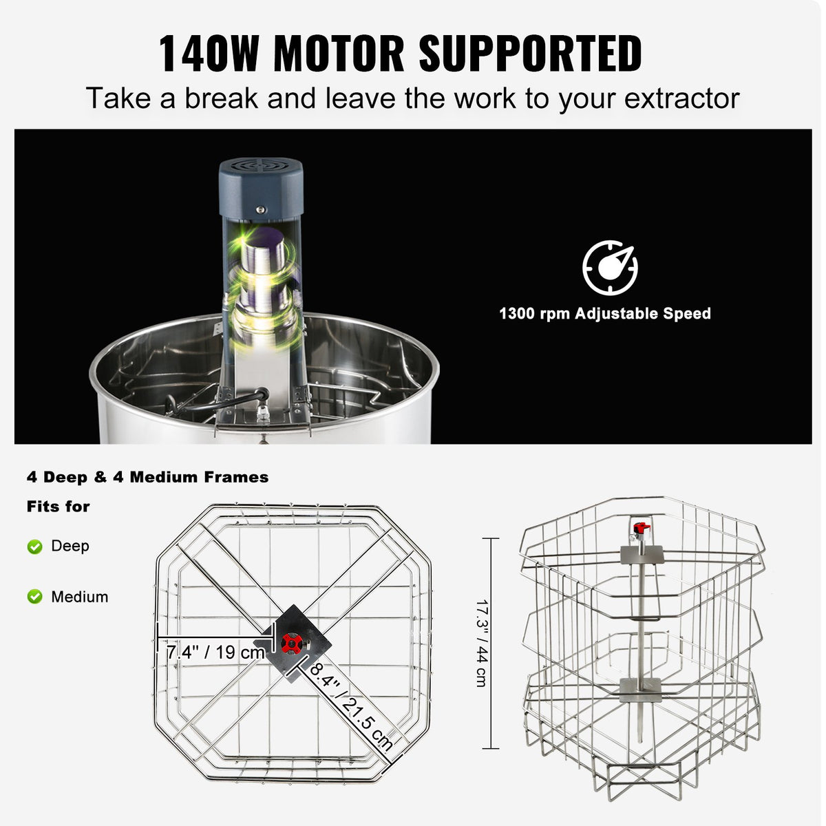 VEVOR Honey Extractor - Select Your Configuration - DDYM185140W48NZJGV1 - view 3